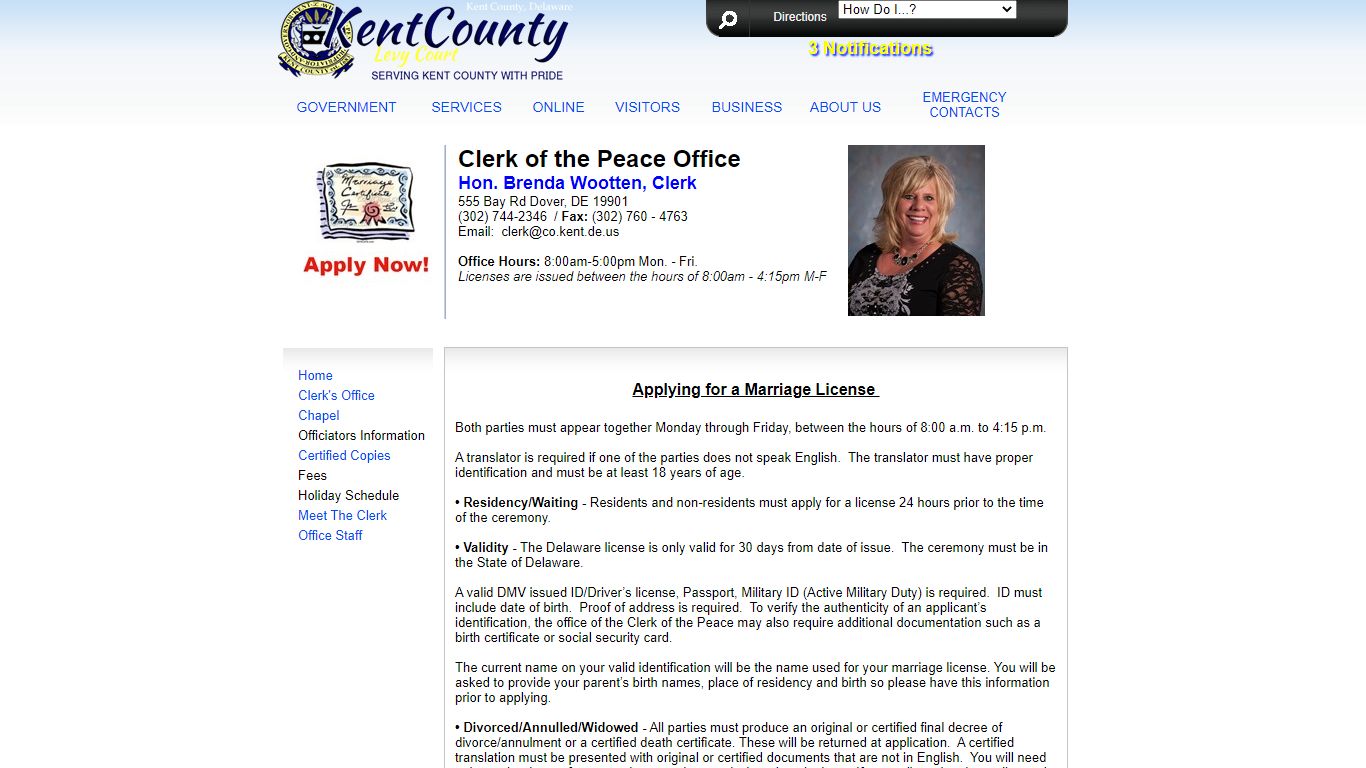 Marriage Kent County Clerk of the Peace