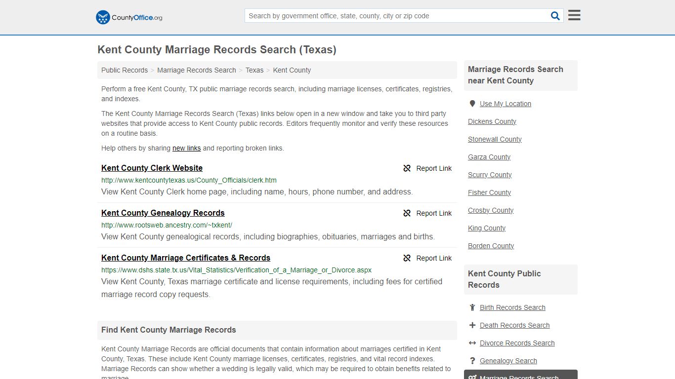 Marriage Records Search - Kent County, TX (Marriage Licenses ...
